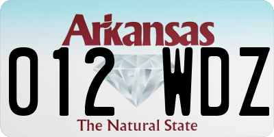AR license plate 012WDZ