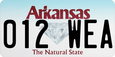 AR license plate 012WEA