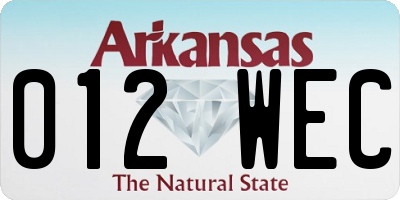 AR license plate 012WEC