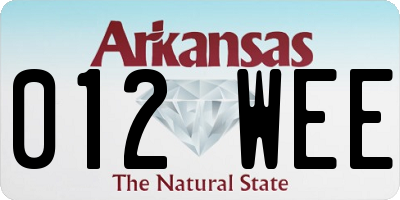 AR license plate 012WEE