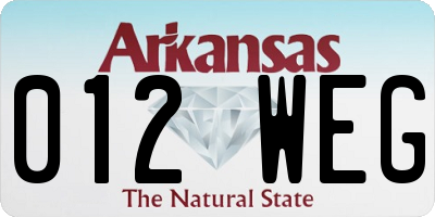 AR license plate 012WEG