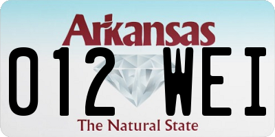 AR license plate 012WEI
