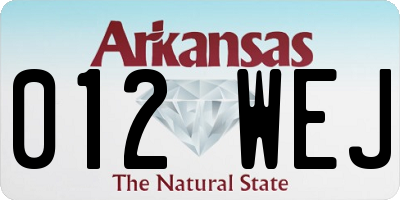 AR license plate 012WEJ