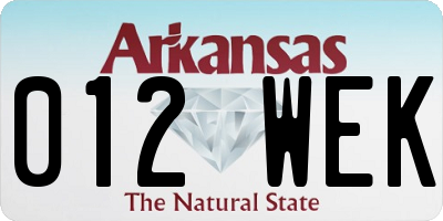 AR license plate 012WEK