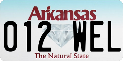 AR license plate 012WEL