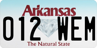 AR license plate 012WEM