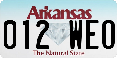 AR license plate 012WEO