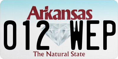 AR license plate 012WEP