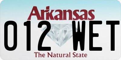 AR license plate 012WET