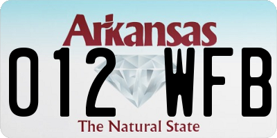 AR license plate 012WFB
