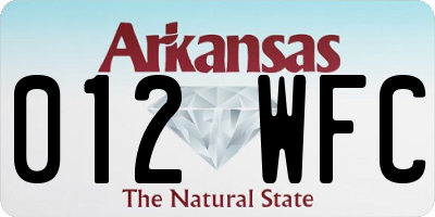 AR license plate 012WFC