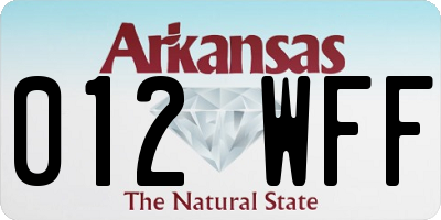 AR license plate 012WFF