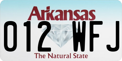 AR license plate 012WFJ