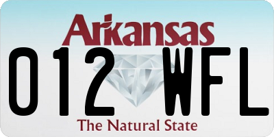 AR license plate 012WFL