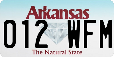 AR license plate 012WFM