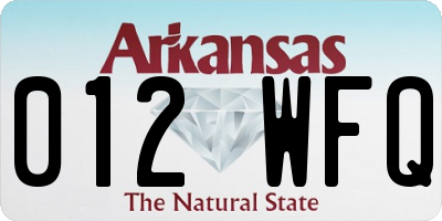 AR license plate 012WFQ