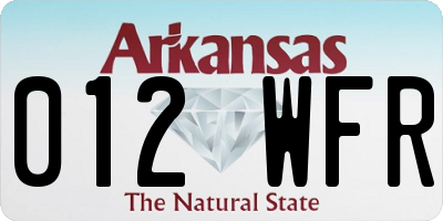 AR license plate 012WFR
