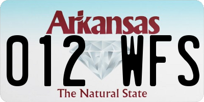 AR license plate 012WFS