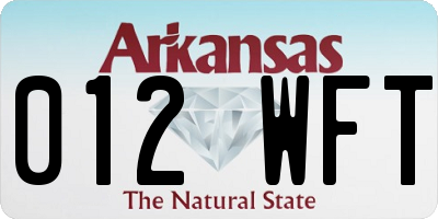 AR license plate 012WFT