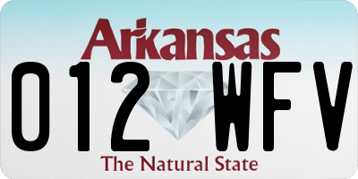 AR license plate 012WFV
