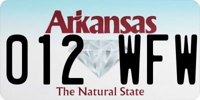 AR license plate 012WFW