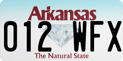 AR license plate 012WFX