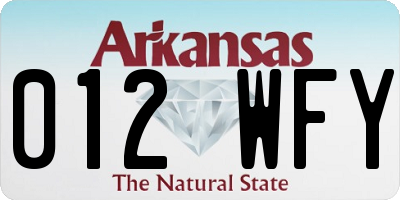 AR license plate 012WFY