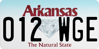 AR license plate 012WGE
