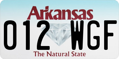 AR license plate 012WGF