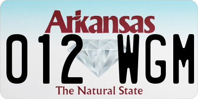 AR license plate 012WGM