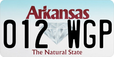 AR license plate 012WGP