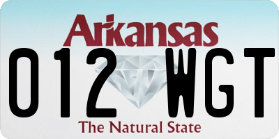 AR license plate 012WGT