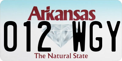 AR license plate 012WGY