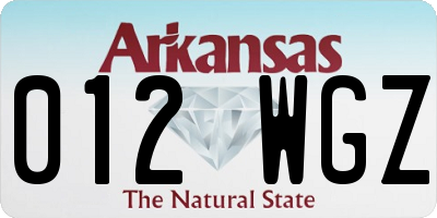 AR license plate 012WGZ