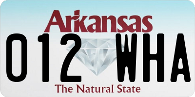 AR license plate 012WHA