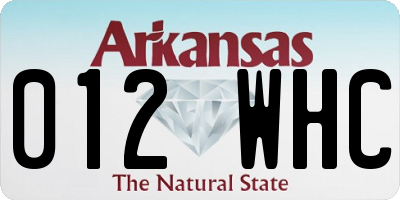 AR license plate 012WHC