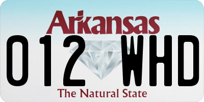 AR license plate 012WHD