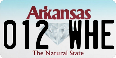 AR license plate 012WHE