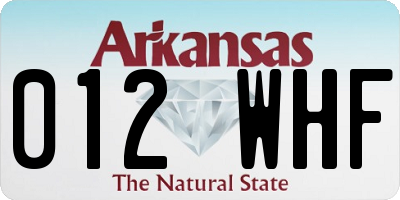 AR license plate 012WHF