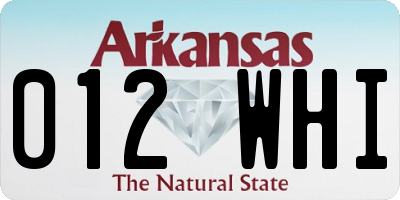 AR license plate 012WHI