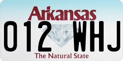 AR license plate 012WHJ