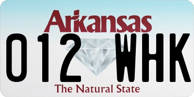 AR license plate 012WHK