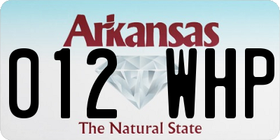 AR license plate 012WHP