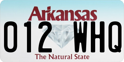 AR license plate 012WHQ
