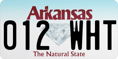 AR license plate 012WHT