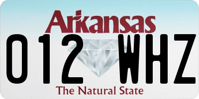 AR license plate 012WHZ