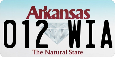 AR license plate 012WIA
