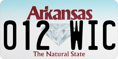AR license plate 012WIC