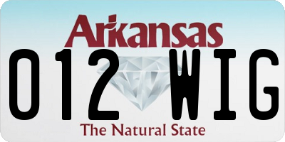 AR license plate 012WIG