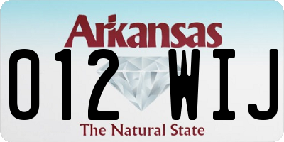 AR license plate 012WIJ